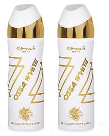Ossa White Body Spray For Men And Women  Ambery Floral And Citrusy Long Lasting Aroma  200ml (Pack of 2)