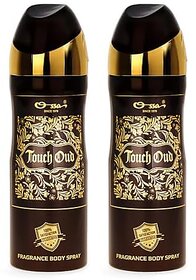 Ossa Touch Oud Body Spray For Men And Women  Ambery And Oud Long Lasting Aroma  200ml Each (Pack of 2)
