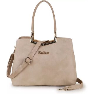 LAIK Handbags for Women| Premium PU Leather Shoulder Bags| Latest Trendy Design Bag| Top Handle Stylish Bag For Ladies | Cream