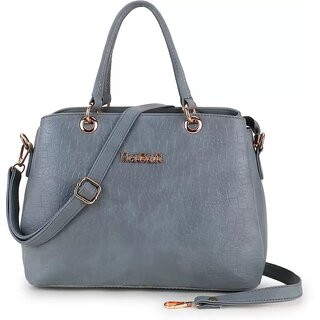 LAIK Premium PU Leather Handbags for Women  Crossbody Bags for Women  Top Handle Shoulder Bag  Trendy Handbag for Women  Adjustable  Detachable Sling Strap Grey