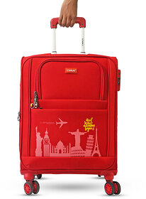 Timus Salsa Plus 58 cm with Soft Spinner Wheels, Small Cabin Size Travel Luggage with TSA Lock Red