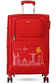 Timus Salsa Plus 78 cm with Soft Spinner Wheels, Large Cabin Size Travel Luggage with TSA Lock Red