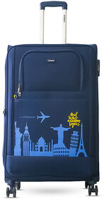 Timus Salsa Plus 78 cm with Soft Spinner Wheels, Large Cabin Size Travel Luggage with TSA Lock Navy Blue