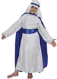 Kaku Fancy Dresses Mother Mary Christmas Day Costume -White  Blue / Wiseman King Robe, Mother Mary, Shephard For Girls