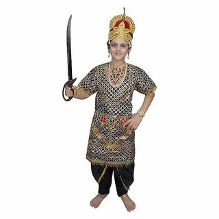 Kaku Fancy Dresses Ravan Gown Costume Of Ramleela  Dussehra  Mythological Character -Multicolour, For Boys