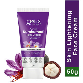 Globus Naturals Kumkumadi Ayurvedic Skin Lightening Face Cream â€“ Chemical & Paraben Free, For All Skin Types (50gm)