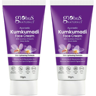 Globus Naturals Ayurvedic Kumkumadi Skin Lightening Face Cream Chemical Free Paraben Free Suitable For All Skin Types 50gm Pack of 2
