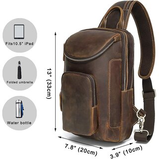 OLIVER WALK - Leather Side Bag for Men Comfort in Travelling