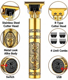 Golden Electric Hair Trimmer | USB Rechargeable Beard & Hair Clipper with Adjustable Cutting Length, Cleaning Kit & USB