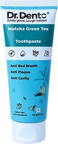 Dr. Dento Matcha Green Tea Toothpaste - 125g / SLS Free / Floride Free / Vegan Toothpaste