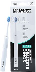 Dr. Dento Ultra Series With AAA Powered Electric Toothbrush Soft Bristles White Electric Toothbrush