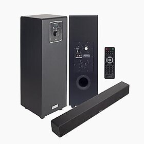 Digimate DG-SB01 100W Bluetooth Soundbar | 2.1 Channel Home Theatre |Deep Bass from 5.25 Subwoofer |BT v5.3, AUX, USB Connectivity | 4 EQ Modes | Sleek Remote & LED Display (Platinum Black)