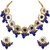 Lucky Jewellery Meenakari Gold Plated Blue Color Earring Combo Kundan Choker Necklace set (1010-J5SK-1816-B)