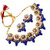 Lucky Jewellery Meenakari Gold Plated Blue Color Earring Combo Kundan Choker Necklace set (1010-J5SK-1816-B)