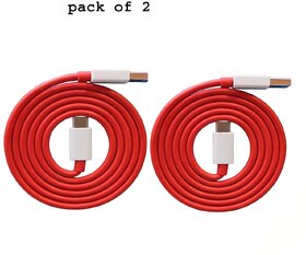 super vooc Type C USB data Cable red (1mtr, pack of 2 )