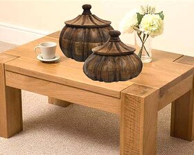 KHUSUBHDECOR wooden pumpkin shape casserole use for kitchen and dinning table decor