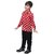 Kaku Fancy Dresses Polka Dot Shirt Western Costume for Boys, (Red  White)