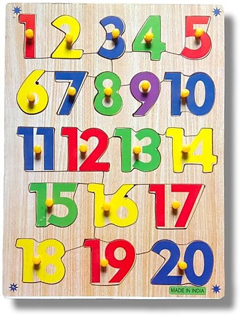 Buy Aasiyaenterprises 1 To 20 Counting Numbers Wooden Puzzle Board With ...