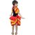 Kaku Fancy Dresses Salsa Girl Costume For Western Dance - Red-Yellow, For Girls