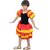 Kaku Fancy Dresses Salsa Girl Costume For Western Dance - Red-Yellow, For Girls