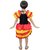 Kaku Fancy Dresses Salsa Girl Costume For Western Dance - Red-Yellow, For Girls