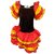Kaku Fancy Dresses Salsa Girl Costume For Western Dance - Red-Yellow, For Girls