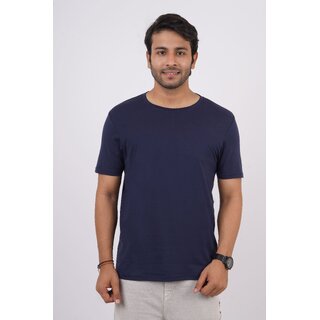 Red Line Mens Black Solid 100% Cotton Round Neck T-Shirt