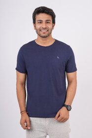 Redline Mens Black Solid 100% Cotton Round Neck T-Shirt