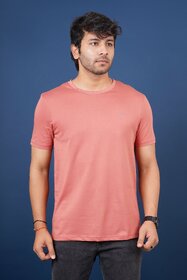 Redline Mens Brown Solid 100% Cotton Round Neck T-Shirt