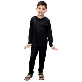 Kaku Fancy Dresses Plain Track Suit Costume Set - Black, For Boys  Girls
