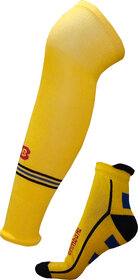 Brimba H2 Red Cotton Knee High Socks For Men  Women