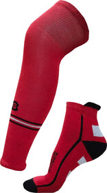 Brimba H2 Red Cotton Knee High Socks For Men  Women