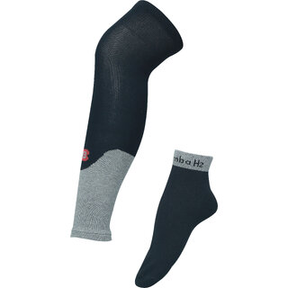 Brimba H2 Black Cotton Knee High Socks For Men  Women