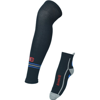 Brimba H2 Black Cotton Knee High Socks For Men  Women
