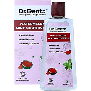 Dr. Dento Watermelon Mint Mouthwash - 100ml - Fresh Breath and Oral Care - Watermelon mint  (300 ml)