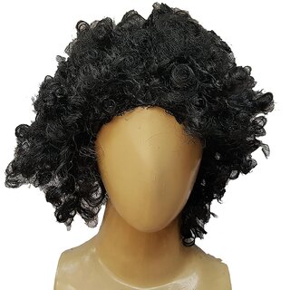 Kaku Fancy Dresses Black Curly Afro Funky Malinga Wig for Disco/ Party Props/ Party Favours Black, for Boys