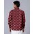 OMSAIFAB Men Self Design Casual Maroon Shirt