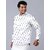 OMSAIFAB Men Printed Casual White Shirt