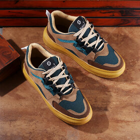 Hakkel Mens Beige Lace-up Casual Shoes