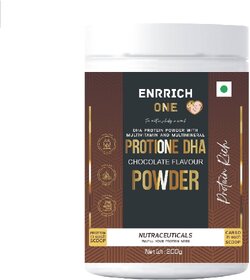 Enrrich One PROTIONE DHA CHOCOLATE FLAVOUR POWDER (pack of 1)Protein Shake  200 g Chocolate