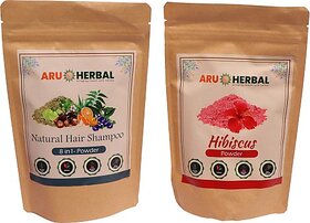 Aruherbalamla,Reetha Shikakai Neem Aloevera,Bhringraj,Shankhpushpi And Hibiscus (350 G)