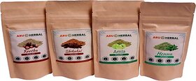 Aru Herbal Amla Reetha Shikakai And Heena Packof4(50G Each)Hairgrowth,Haircare (200 G)