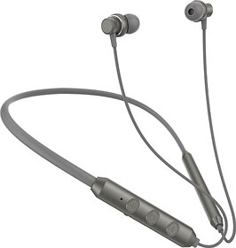 TecSox TecBand Jazz 300 Neckband upto 40 hr High Bass Sound HD Mic Grey Bluetooth Headset (Grey, True Wireless)NDT126