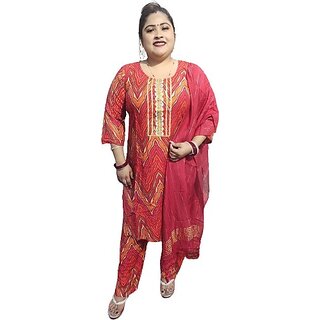 Women Viscose Rayon Kurta Pant Dupatta Set