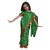 Kaku Fancy Dresses Indian Ethnic Wear Pre-Stiched Saree With Blouse - Green, For Girls