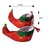 Kaku Fancy Dresses Elfs Shoes Costume Accesory - Red-Green, Full Size, For Boys