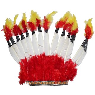 Kaku Fancy Dresses Tribal Style Hairband For Tribal Dance Costume Accesory - Multicolor, For Boys  Girls