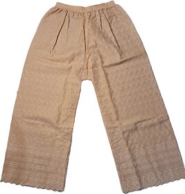 Lite Gold Chikankari Pattern Embroidered Palazzo