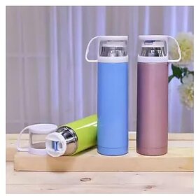 Thermal Sport Travel Steel Water Tea Coffee Bottle Flask 500ml (Multicolor)