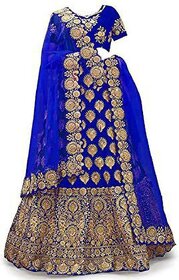 Heaven Blue Girls Lehenga Choli Ethnic Wear Embroidered Lehnga Ghagra Choli Dupatta Set Blue Pack of 1
